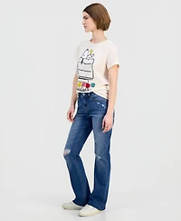 Madden Girl Juniors' Ripped Bootcut Jeans