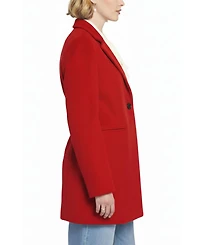 Elle Collection Women's Melton Coat with Printed Lining Trench