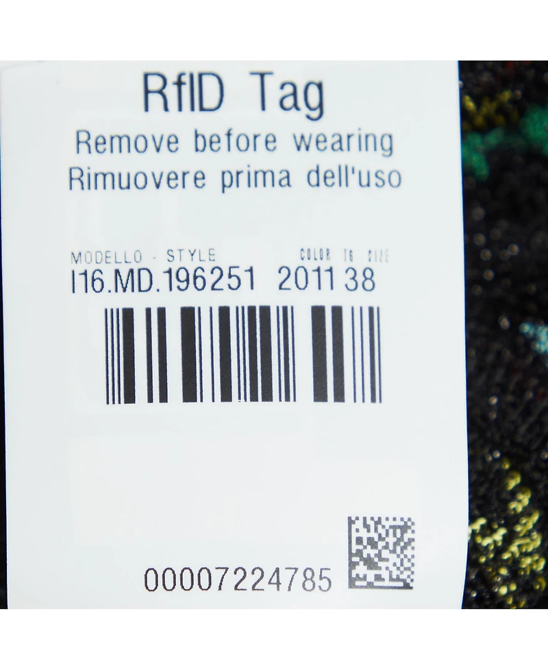 Pre-Owned Missoni Women's Black Stripe Lurex Knit Fringed Mini Skirt