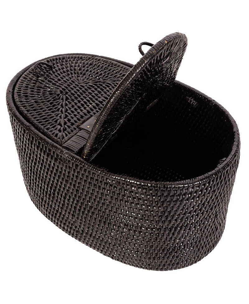 Artifacts Rattan Oval Double Tissue Roll Box