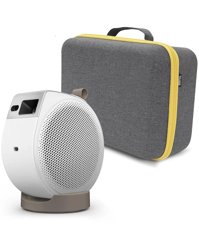 BenQ GV32 Full Hd Hdr Led Dlp Smart Ceiling Projector, White, Bundle with Carry Case