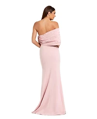 Mac Duggal Women's Beaded Off-the-Shoulder Satin Trumpet Gown