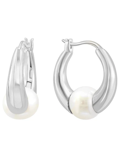 Effy Collection Freshwater Pearl (8-9mm) Huggie Earrings in Sterling Silver