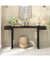 Streamdale Furniture Large 60-Inch Console Table with Geometric Design and Painted Finish