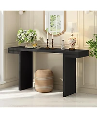 Streamdale Furniture Large 60-Inch Console Table with Geometric Design and Painted Finish