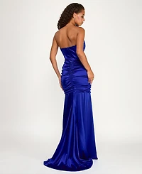 Emerald Sundae Juniors' Strapless Corset Mermaid Gown