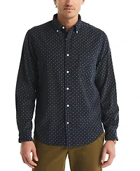 Nautica Men's Straight-Collar Corduroy Print Shirt