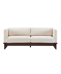 Streamdale Furniture Beige 77" Modern Boucle 3-Seater Sofa with Solid Wood Base