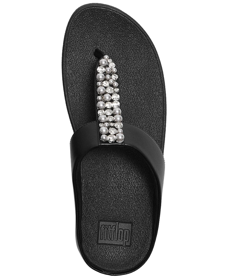 FitFlop Women's Fino Imitation Pearls and Crystal Toe-Post Slip-On Sandals