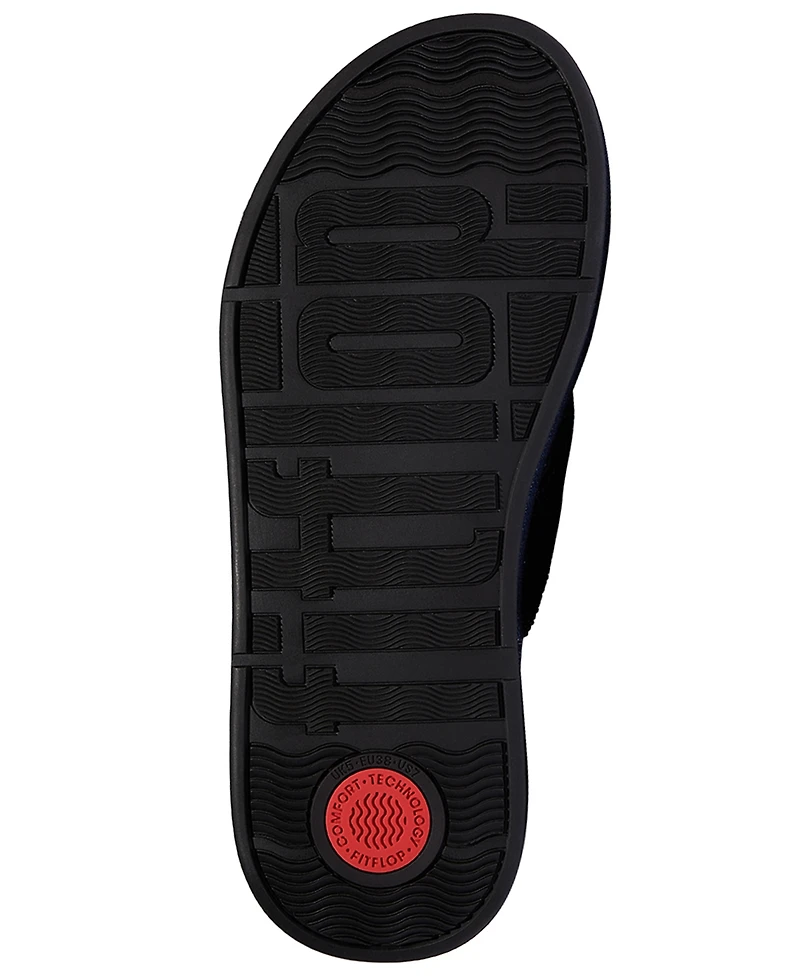 FitFlop Women's F-Mode Toe-Post Denim and Hotfix Slip-On Sandals