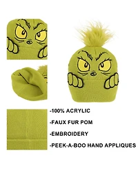 The Grinch Men's Peekaboo Hands Green Cuff Beanie