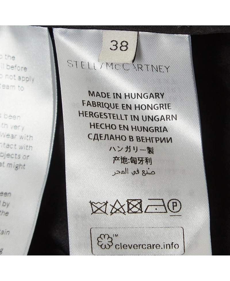 Pre-Owned Stella Mccartney Women's Black Silk Blend Crepe Ruffled V Neck Top