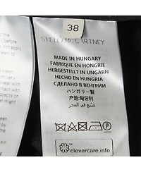 Pre-Owned Stella Mccartney Women's Black Silk Blend Crepe Ruffled V Neck Top