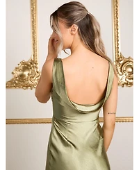 Six Stories Cowl Back Satin Bridesmaid Dress