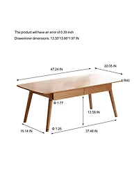 sumyeg Solid Wood Center Table with Storage Shelf in Natural Finish