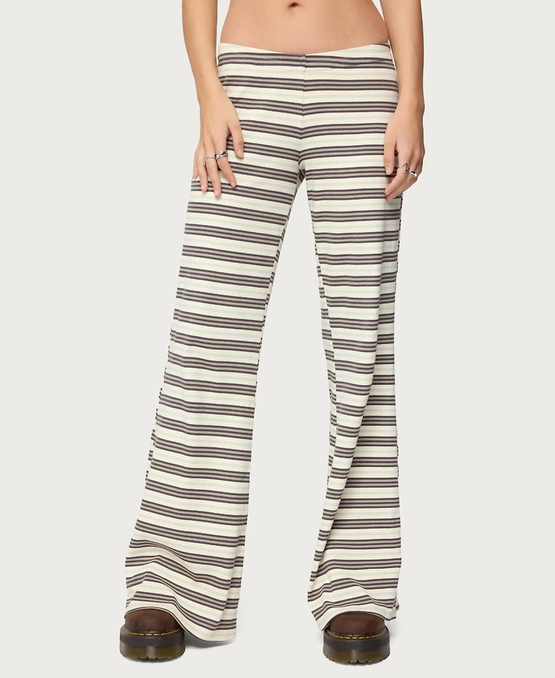 Edikted Women's Avalie Striped Ribbed Pants