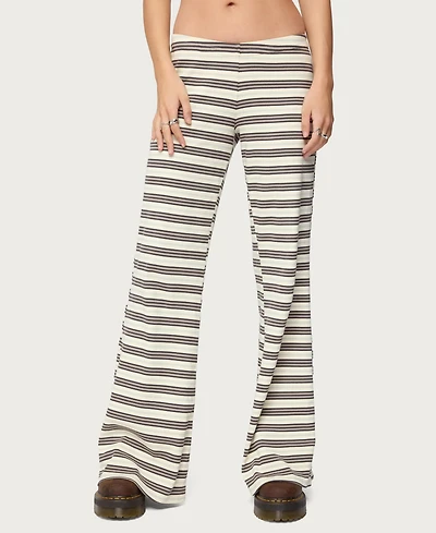 Edikted Women's Avalie Striped Ribbed Pants