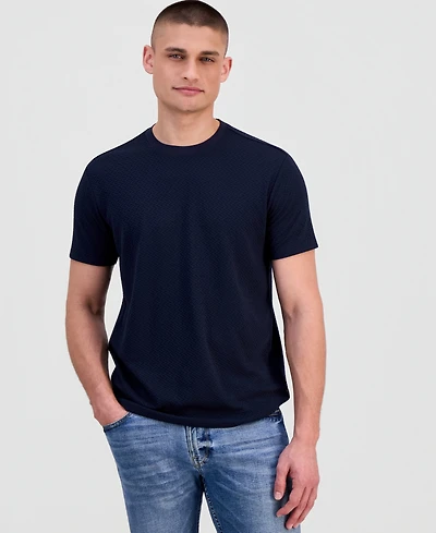 Guess Men's Blake Textured Crew Short-Sleeve Knit T-Shirt