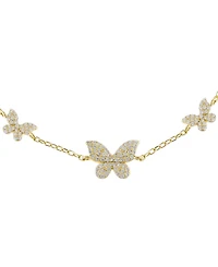 by Adina Eden Pave Triple Gold Plated Butterfly Anklet