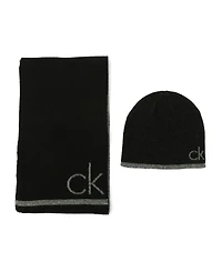 Calvin Klein Men's 2-Piece Fuzzy Scarf and Hat Set