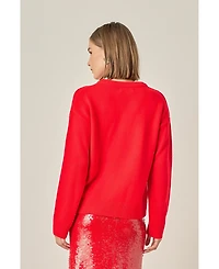 English Factory Women's Glitter Lettering Sweater