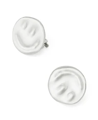 Robert Lee Morris Soho Silver Textured Disc Clip Earrings
