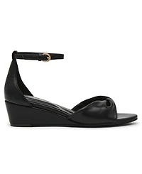 Anne Klein Women's Ankle Strap Square Toe Wedge Sandals