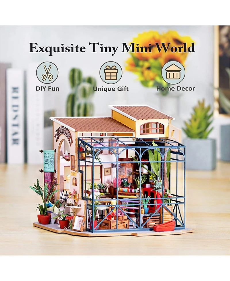 Robotime Diy Miniature Wooden Dollhouse Kit with Furniture Model Building Set