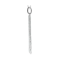 Suzy Levian New York Sterling Silver Pave Cubic Zirconia Open Marquise Drop Pendant