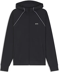 Boss by Hugo Men's Cotton-Blend Zip-Up Piping Detail Hoodie