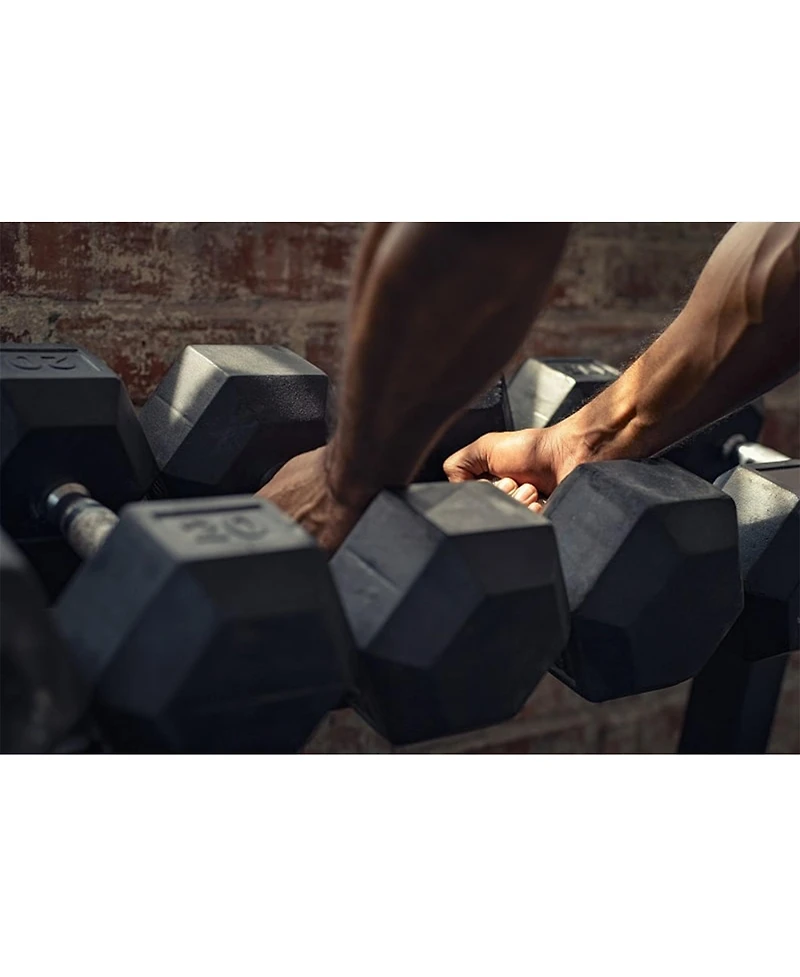 Signature Fitness Hex Dumbbells Strength Training Workout Equipment Set, 35 lbs