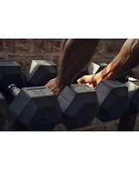 Signature Fitness Hex Dumbbells Strength Training Workout Equipment Set, 35 lbs