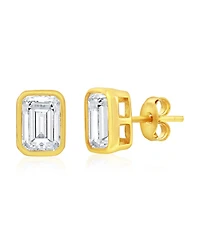 Sterling Silver, 3-Pair Multi-Shaped Cz Studs