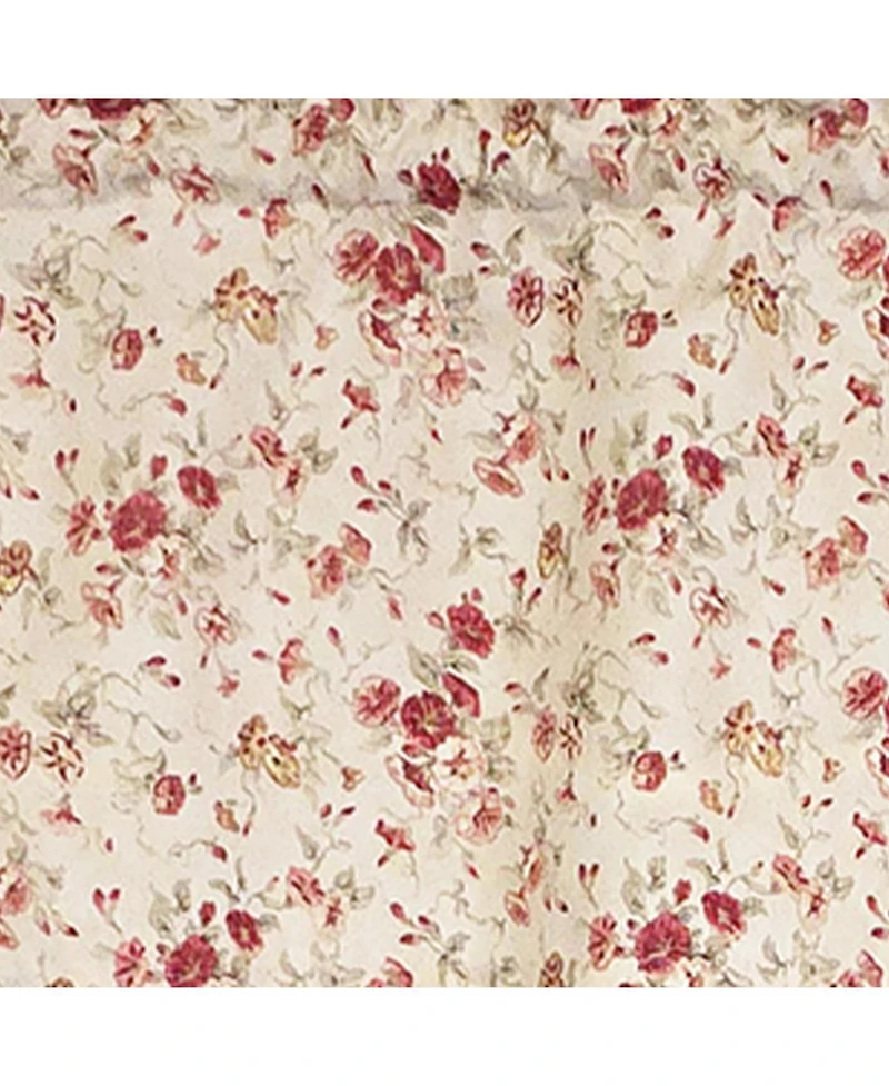 Rlf Home 100% Cotton High Quality Flor Tailored Window Valance with 1.5" Rod Pocket 50" W X 12" L Natural