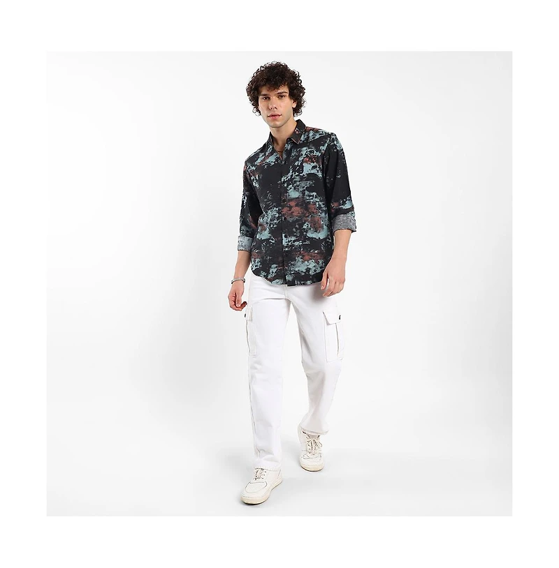 Campus Sutra Men's Contrast Dab Shirt