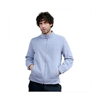 Campus Sutra Men's Flint Grey Panel-Stitch Knit Jacket