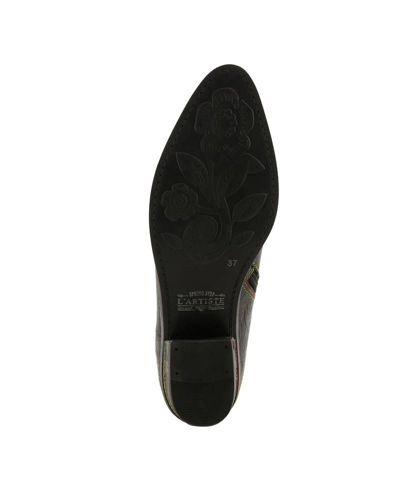 L`Artiste Women's Leather Ankle Boot, With Zipper Closure, Cushioned Insole, Faux Fur Lining