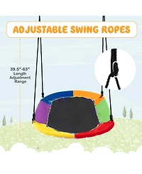 Hongge 60-Inch Led Saucer Swing for Kids and Adults, Outdoor Hanging Tree Swing