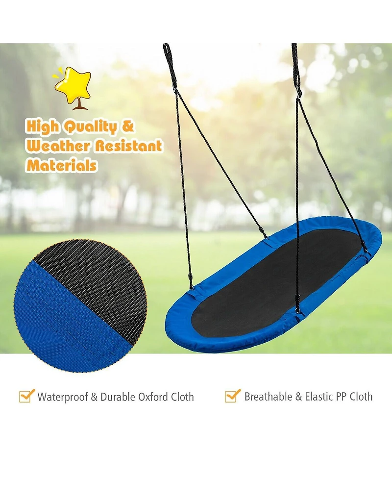 Skonyon 60 Inch Saucer Surf Outdoor Adjustable Swing Set-Blue+Black