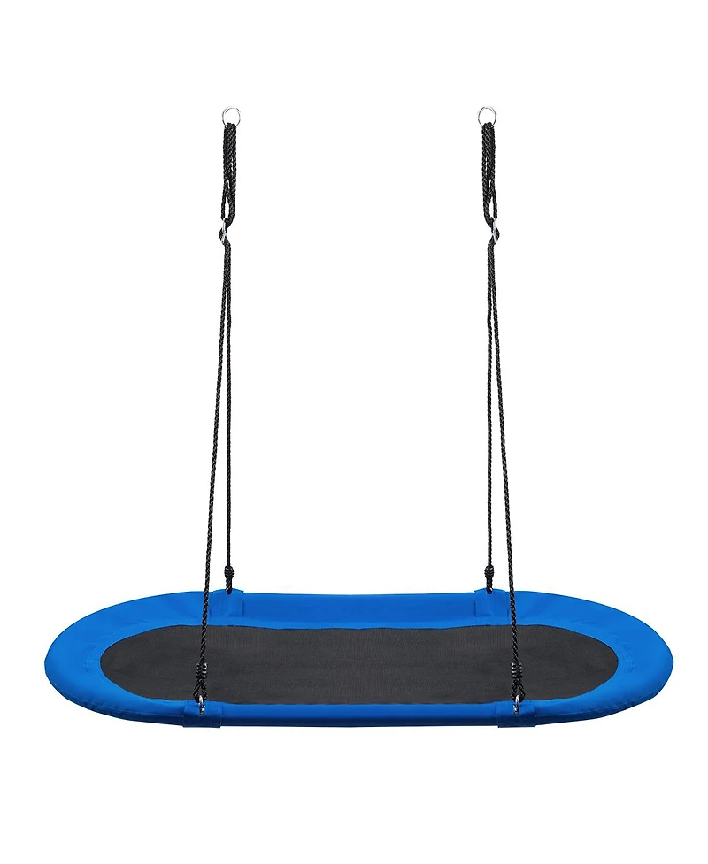 Skonyon 60 Inch Saucer Surf Outdoor Adjustable Swing Set-Blue+Black