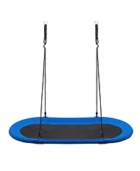 Skonyon 60 Inch Saucer Surf Outdoor Adjustable Swing Set-Blue+Black