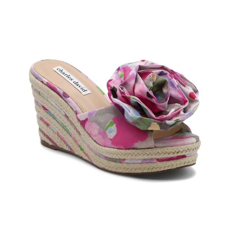 Charles David Womens Crash Floral Wedge