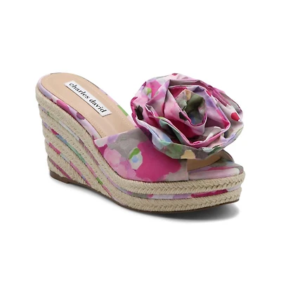 Charles David Womens Crash Floral Wedge