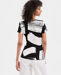 I.n.c. International Concepts Women's Short-Sleeve Printed Crewneck T-Shirt, Macy's Exclusive