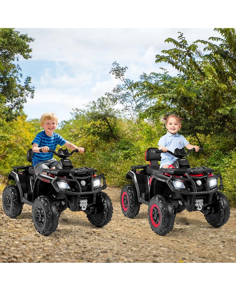 Gymax 24V 2-Seater 4-Wheeler Quad Electric Vehicle w/ 4 Motors Soft Start Led Lights