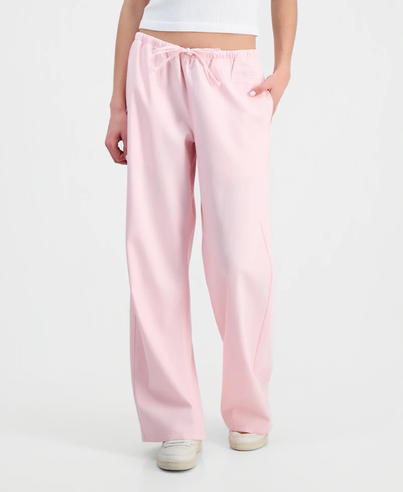 Vanilla Star Juniors' Drawstring-Waist Wide-Leg Jeans