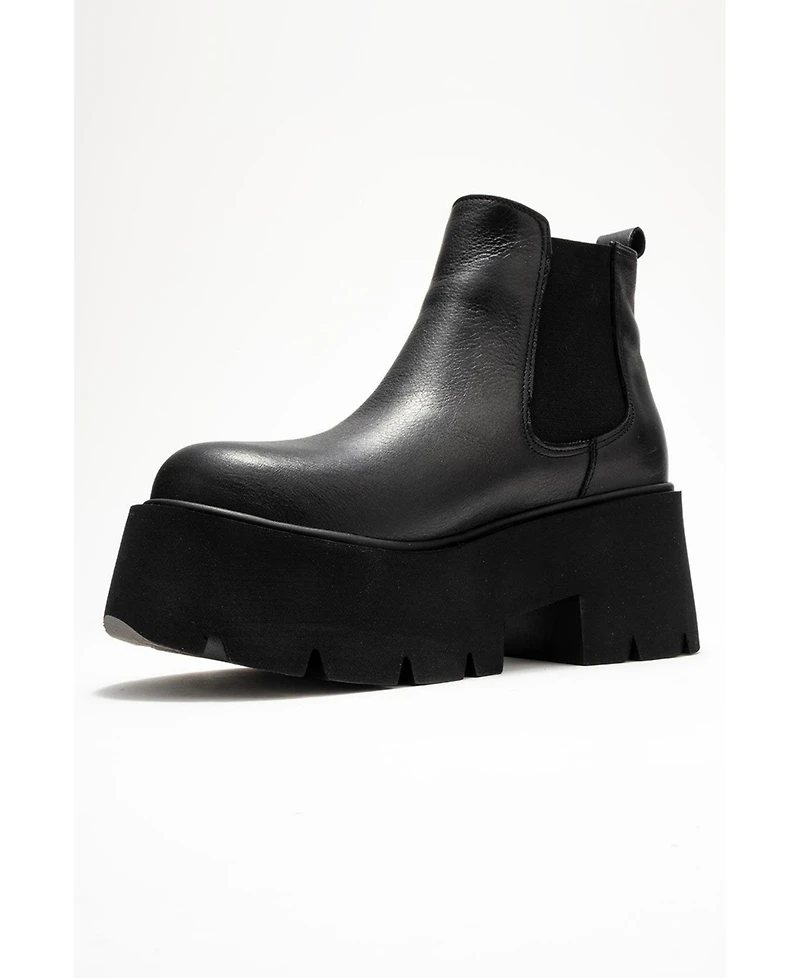 Forever & Always Shoes Clen Leather Platform Chelsea Boot