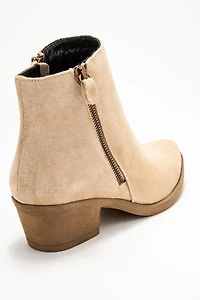 Forever & Always Shoes Jayer Leather Double-Zip Block Heel Boot (Women)