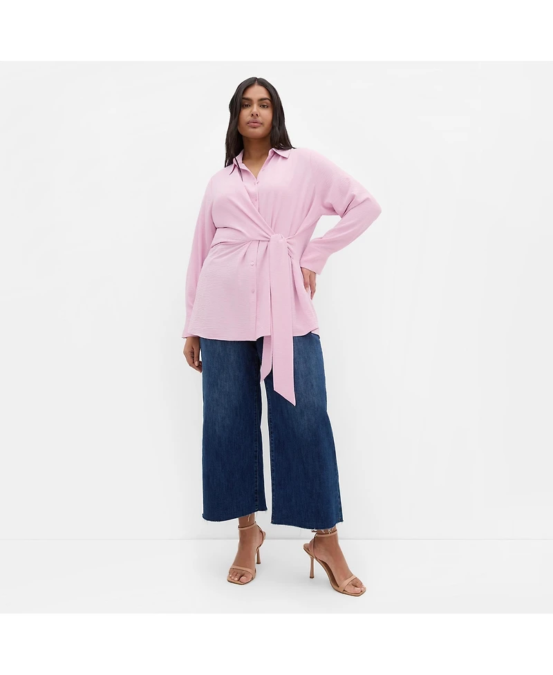 City Chic Women's Telia Side Tie Shirt