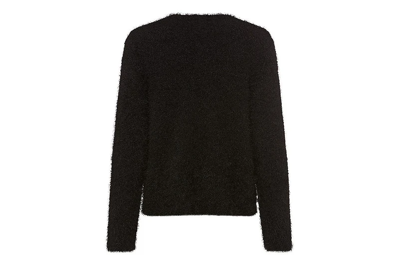 Olsen Women's Cropped Feather Yarn Cardigan